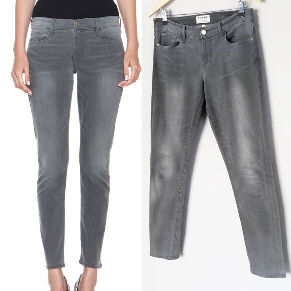 Frame Denim Le Garcon Mid Rise Slim Boyfriend Grey Jeans 28 Weyburn $219 LGJ795 - Picture 5 of 15
